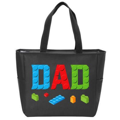 Dad Master Builder Building Bricks Blocks Family Set Parents Zip Tote Bag