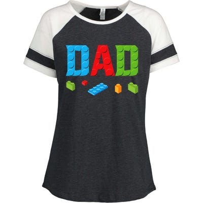 Dad Master Builder Building Bricks Blocks Family Set Parents Enza Ladies Jersey Colorblock Tee