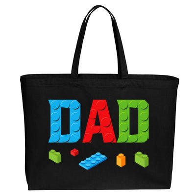 Dad Master Builder Building Bricks Blocks Family Set Parents Cotton Canvas Jumbo Tote