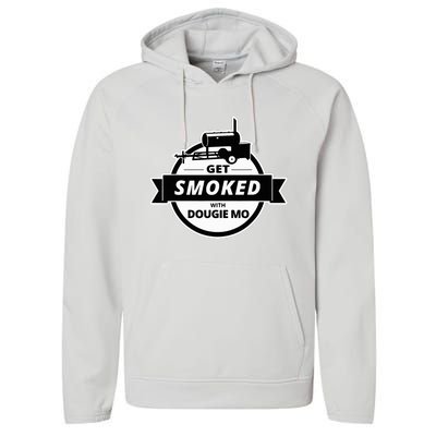 Dougie Mo Bbq Catering Exclusive Custom Clothing Get Smoked Performance Fleece Hoodie