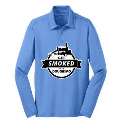 Dougie Mo Bbq Catering Exclusive Custom Clothing Get Smoked Silk Touch Performance Long Sleeve Polo