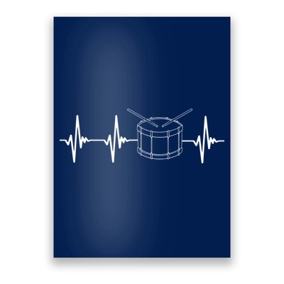 Drumline Marching Band Drumline Heartbeat Tee Poster