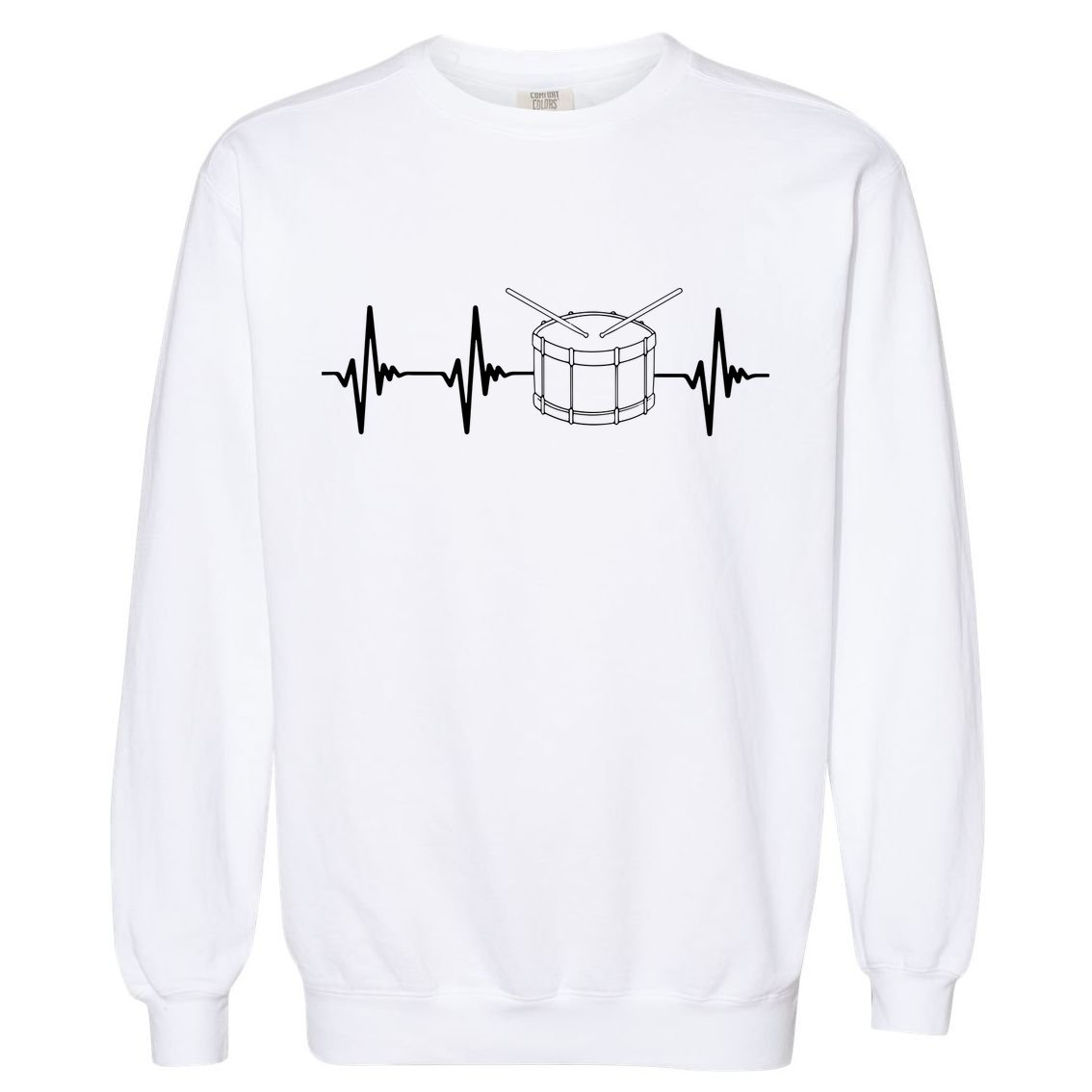 Drumline Marching Band Drumline Heartbeat Tee Garment-Dyed Sweatshirt