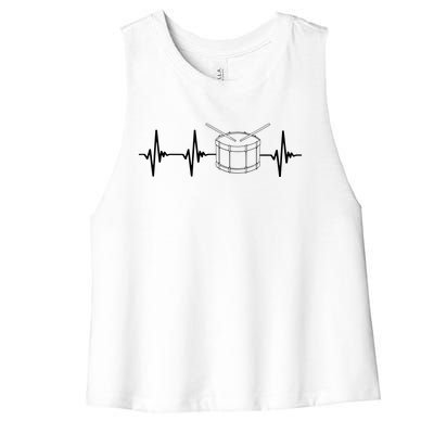 Drumline Marching Band Drumline Heartbeat Tee Women's Racerback Cropped Tank