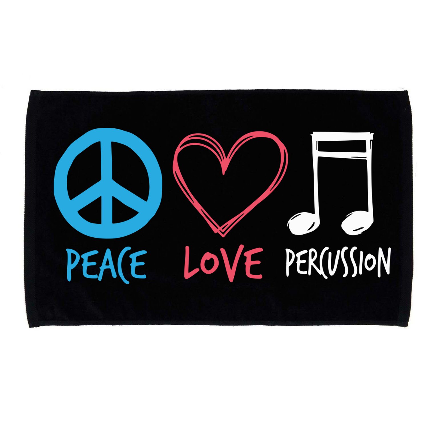 Drumline Marching Band Shirts Peace Love Percussion Microfiber Hand Towel