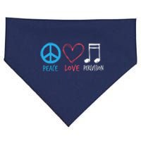 Drumline Marching Band Shirts Peace Love Percussion USA-Made Doggie Bandana