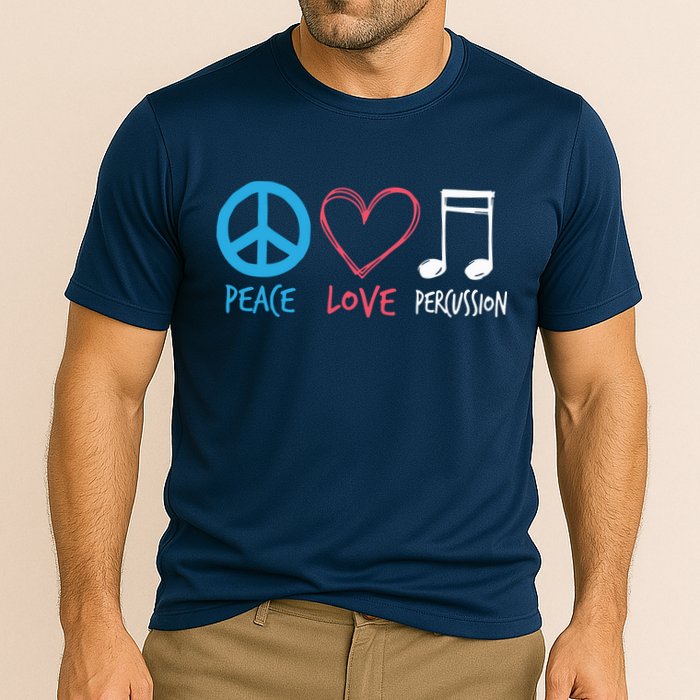Drumline Marching Band Shirts Peace Love Percussion Performance Shirt