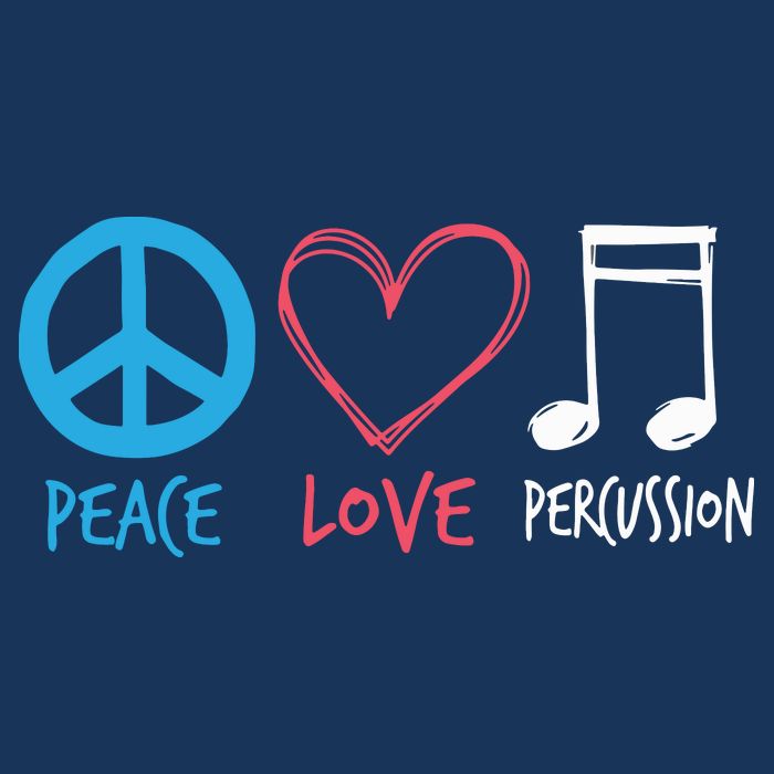 Drumline Marching Band Shirts Peace Love Percussion Performance Shirt