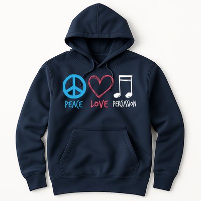 Drumline Marching Band Shirts Peace Love Percussion Hoodie