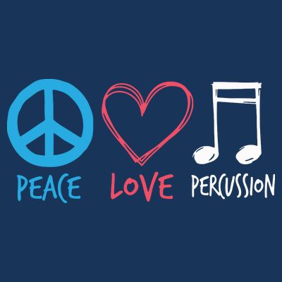Drumline Marching Band Shirts Peace Love Percussion T-Shirt