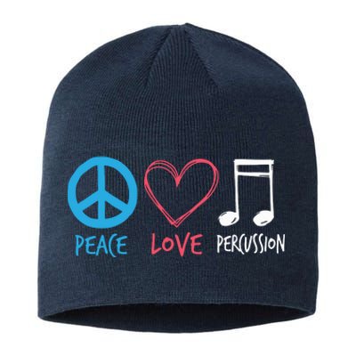 Drumline Marching Band Shirts Peace Love Percussion Sustainable Beanie