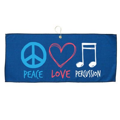 Drumline Marching Band Shirts Peace Love Percussion Large Microfiber Waffle Golf Towel
