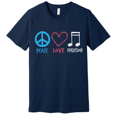 Drumline Marching Band Shirts Peace Love Percussion Premium T-Shirt