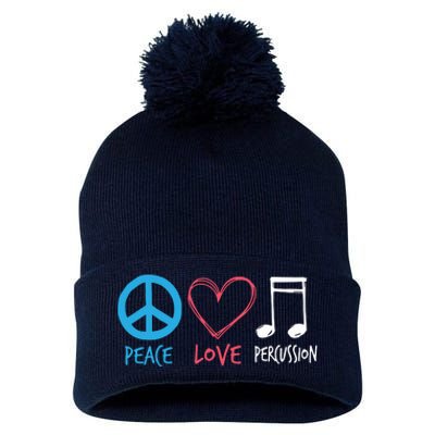 Drumline Marching Band Shirts Peace Love Percussion Pom Pom 12in Knit Beanie