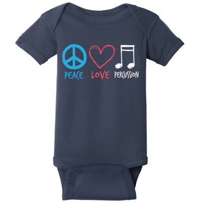 Drumline Marching Band Shirts Peace Love Percussion Baby Bodysuit