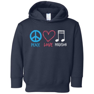 Drumline Marching Band Shirts Peace Love Percussion Toddler Hoodie
