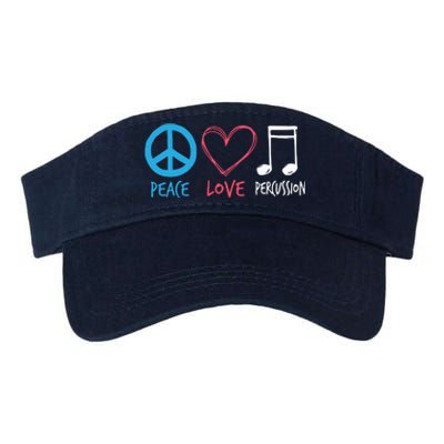 Drumline Marching Band Shirts Peace Love Percussion Valucap Bio-Washed Visor