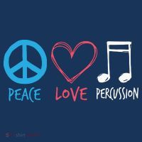 Drumline Marching Band Shirts Peace Love Percussion Kids T-Shirt