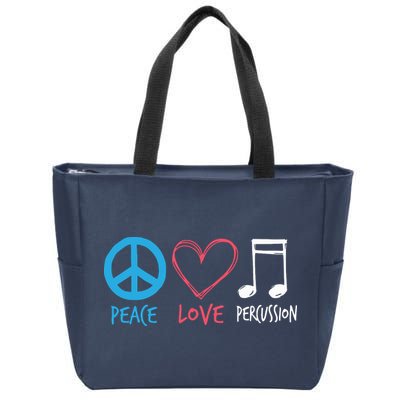 Drumline Marching Band Shirts Peace Love Percussion Zip Tote Bag