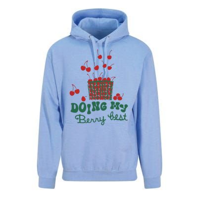 Doing My Berry Best Cherries Vintage Graphic Unisex Surf Hoodie