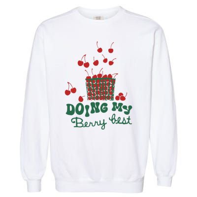 Doing My Berry Best Cherries Vintage Graphic Garment-Dyed Sweatshirt