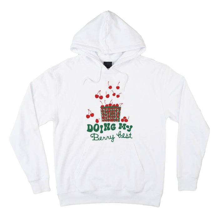 Doing My Berry Best Cherries Vintage Graphic Hoodie