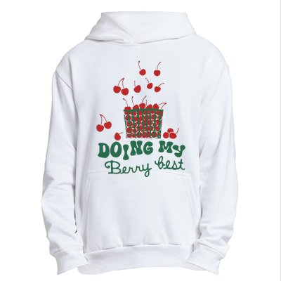 Doing My Berry Best Cherries Vintage Graphic Urban Pullover Hoodie