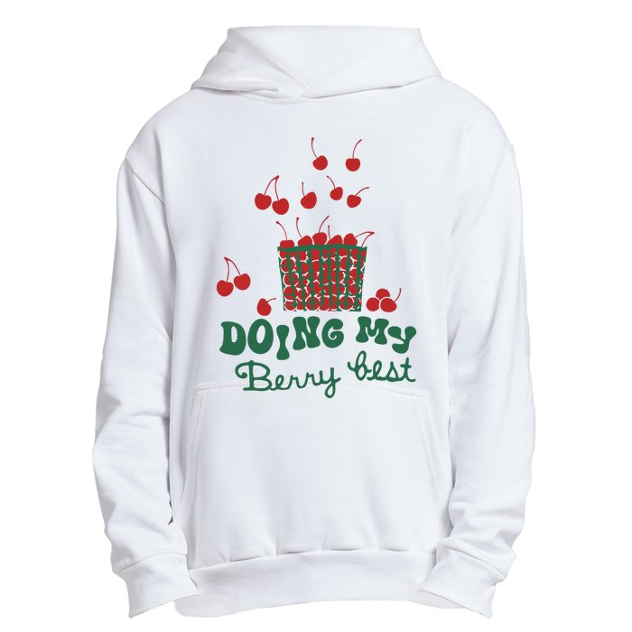 Doing My Berry Best Cherries Vintage Graphic Urban Pullover Hoodie