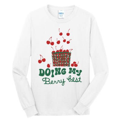 Doing My Berry Best Cherries Vintage Graphic Tall Long Sleeve T-Shirt