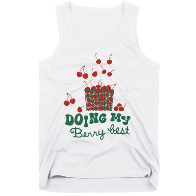 Doing My Berry Best Cherries Vintage Graphic Tank Top