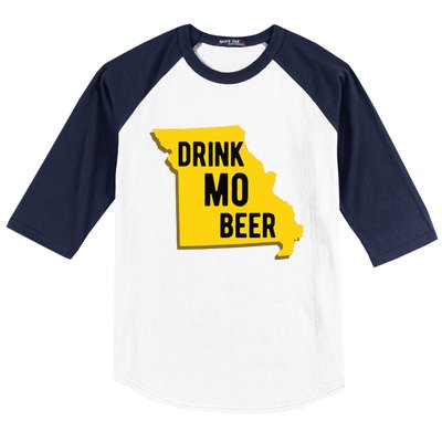 Drink Mo Beer State Of Missouri St Louis Kansas City Baseball Sleeve Shirt