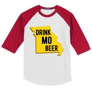 Drink Mo Beer State Of Missouri St Louis Kansas City Kids Colorblock Raglan Jersey