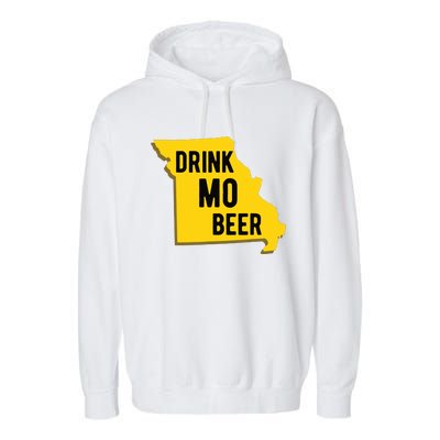 Drink Mo Beer State Of Missouri St Louis Kansas City Garment-Dyed Fleece Hoodie