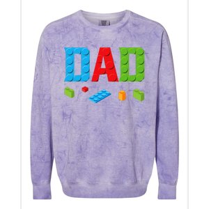 Dad Master Builder Building Bricks Blocks Family Set Parents Colorblast Crewneck Sweatshirt