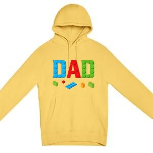 Dad Master Builder Building Bricks Blocks Family Set Parents Premium Pullover Hoodie