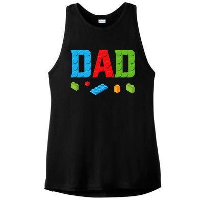 Dad Master Builder Building Bricks Blocks Family Set Parents Ladies PosiCharge Tri-Blend Wicking Tank