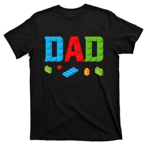 Dad Master Builder Building Bricks Blocks Family Set Parents T-Shirt