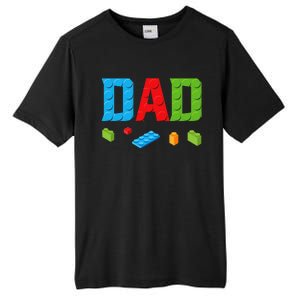 Dad Master Builder Building Bricks Blocks Family Set Parents Tall Fusion ChromaSoft Performance T-Shirt