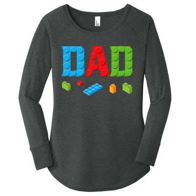 Dad Master Builder Building Bricks Blocks Family Set Parents Women's Perfect Tri Tunic Long Sleeve Shirt