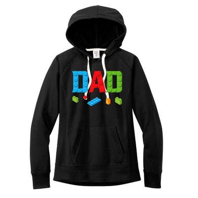 Dad Master Builder Building Bricks Blocks Family Set Parents Women's Fleece Hoodie