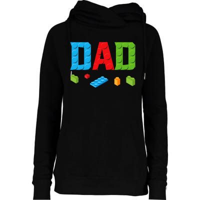 Dad Master Builder Building Bricks Blocks Family Set Parents Womens Funnel Neck Pullover Hood