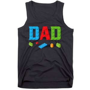 Dad Master Builder Building Bricks Blocks Family Set Parents Tank Top