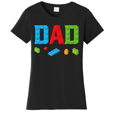 Dad Master Builder Building Bricks Blocks Family Set Parents Women's T-Shirt