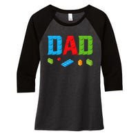 Dad Master Builder Building Bricks Blocks Family Set Parents Women's Tri-Blend 3/4-Sleeve Raglan Shirt