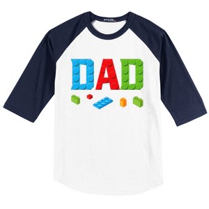 Dad Master Builder Building Bricks Blocks Family Set Parents Baseball Sleeve Shirt