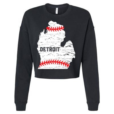 Detroit Michigan Baseball Cropped Pullover Crew