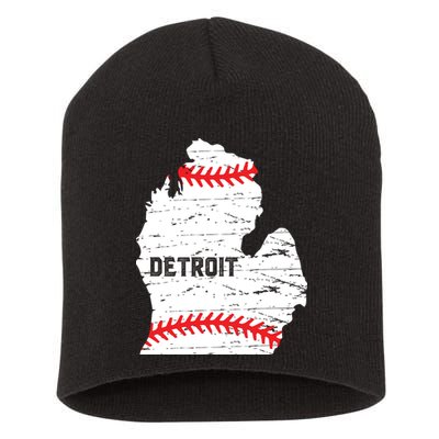 Detroit Michigan Baseball Short Acrylic Beanie