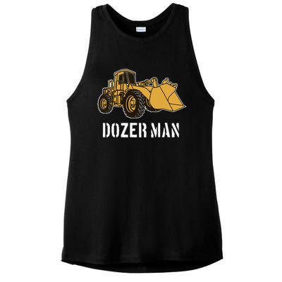 Dozer Man Bulldozer Operator Heavy Equipment Ladies PosiCharge Tri-Blend Wicking Tank