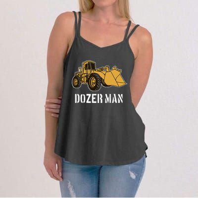 Dozer Man Bulldozer Operator Heavy Equipment Women's Strappy Tank