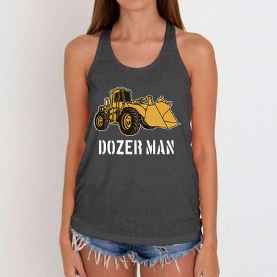 Dozer Man Bulldozer Operator Heavy Equipment Women's Knotted Racerback Tank